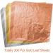Paxcoo 300 Gold Leaf Sheets for Resin Jewelry Making, Nail Art, Slime & Gilding Crafts - 5.5x5.5 Inches, 300Pcs Gold, Silver, and Rose Gold Metallic Leaf - Buy Online on GoSupps.com