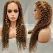 Iris Queen 24 Ombre Lace Front Wig - Curly Brazilian Human Hair, 150% Density, Honey Blonde & Brown Highlights for Black Women - Buy Online on GoSupps.com