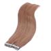Tape In Hair Extensions #12 Light Brown 40cm - 100% Remy Human Hair 40 Bricks (2.5g Each) - Adhesive Tresse by Novon - Buy Online on GoSupps.com