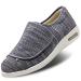 Women's Walking Shoes with Arch Support  Adjustable Closure Diabetic Shoes  Extra Wide Widths Orthopedic Walking Sneakers Diabetic Fasciitis Bunions for Foot Pain Relief 8 Wide Gray Blended Yarn