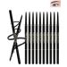Waterproof Black Eyebrow Pencil Set 12Pcs Retractable Brow Micro Professional Eyebrow Pencil Ultra Fine Long Lasting Women Eye Makeup for Perfect Eye Liner Brows Shaping & Filling Brow Gel Pen- 01 01 Black