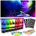 AOOWU Ultraviolet Glow Face Body Paint Set 8 Colors UV Blacklight Neon Fluorescent Face Paint Non Toxic Face Painting with Palette Brush Club Makeup Art Paint Kit for Adults Kids Halloween Party