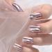 Metallic Pink Short False Nails - Full Cover Salon Fake Nail Art Tips for Women - Buy Online on GoSupps.com