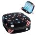 Cute Crown Loving Heart Black Sanitary Napkin Storage Bag Feminine Menstrual Cup Pouches Nursing Pad Holder Tampon Bags Portable Period Bag for Women Teen Girls 1Pcs Multi-colored 5
