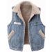 oelaio Women's Stretch Denim Jacket Casual Lapel Button Up Fleece Lined Vest Boyfriend Sleeveless Jean Jacket with Pockets Coffee Small - Buy Online on GoSupps.com