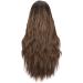 Colorfulpanda Long Ombre Brown Blonde Wig for Women - Natural Wavy Curly Heat Resistant Hair with Dark Roots - Perfect for Everyday Wear and Cosplay Parties - Buy Online on GoSupps.com