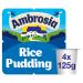 Ambrosia Devon Ready-to-Eat Original Rice Pudding 4 x 125 g Pots (Pack of 1)
