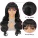 20 Inch Body Wave Human Hair Wig with Bangs - A ALIMICE Glueless Brazilian Wig for Black Women - Buy Online on GoSupps.com