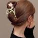 Gold Metal Lily Flower Hair Clip - Pink Floral Barrette for Strong Hold - Cute Fashion Hair Accessory for Thick & Thin Hair - Buy Online on GoSupps.com
