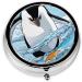 Cute Penguins Mini Round Pill Box 3 Compartment Travel Organizer | Portable Medicine Case for Home & Office - Buy Online on GoSupps.com