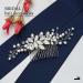 Catery Crystal Bride Wedding Hair Comb | Silver Bridal Hair Piece with Pearl Clips for Women & Girls - Buy Online on GoSupps.com