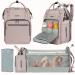 KROSER Diaper Bag Backpack, Portable Diaper Backpack with USB Charging Port, Large Capacity Travel Backpack for Mom Grey Pink