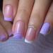 Purple Press on Nails Medium Square Fake Nails French Tip with Glitter Design Rhinestone Glue on Nails Glossy Full Cover Artificial Acrylic Stick on Nails for Women Girls Manicure 24Pcs MJ 20
