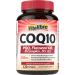 Vitalibre CoQ10 200mg, Ubiquinone with PQQ, Folate, Niacin, K2, D3, Black Pepper, High Absorption, Powerful Antioxidant, Energy Booster, Immune & Bone Support, 120 Easy to Swallow Softgels