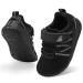 JOINFREE Baby Sneakers Toddler Shoes Soft Anti-Slip Sole Newborn First Walkers Infant Toddler Breathable Athletic Running Shoes 0-6 Months Black