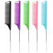Rat Tail Combs for Hair Stylist: 5Pcs Parting Comb for Braids  Metal Long Steel Pin Rat Tail Teasing Combs  Professional Hair Salon Quality Combs for Women (A Style) color