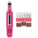 PEACECOLOR Red Mini Nail Drill Machine Electric Nail Files for Beginners Professional Compact Nail Drill Machine Set for Acrylics Nails Electronic Equipment Home Salon DIY Nail Art Use Xa-29