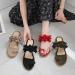 Buy Creev Summer Ladies House Shoes - Casual Flower Plateau Sandals Slip-On Travel Slippers - Fashionable Red & Dark Green EU Sizes 36-40 - Buy Online on GoSupps.com