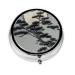 Pine Tree Under The Moonround Pill Box 3 Compartment Round Pill Box Organizer Portable Travel Pill Box for Traveling.