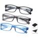 Buy 3 Pack High-Quality Reading Glasses 1.25 | Comfortable Rectangular Frames for Men & Women - Black & Blue-Gray - Buy Online on GoSupps.com