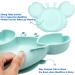 Silicone Suction Plate for Toddlers with Fork & Spoon Set - Self-Feeding Divided Plate & Bowl for Baby/Toddler - Blue - Buy Online on GoSupps.com