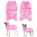 Eyein Dogebody after op breathable soft one-piece for dogs with zipper and belt to protect wounds e-neck band Alternative for pets (pink m) m pink