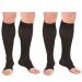 Truform Compression 30-40 mmHg Knee High Open Toe Stockings Black 2X-Large 2 Count 2X-Large (Pack of 2) Black