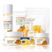 9 Pcs Turmeric Skincare Set with Moisturizing Facial Cleanser Toner Face Serum Facial Cream Eye Cream Travel Size Lip Balm and 3 Hydrating Face Sheet Masks Skin Care Set