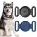 Pet Dog Collar Holder for Airtag 2 Pack Anti-Lost Pet Dog Cat Collar Protective Cover Compatible with Apple AirTag GPS Tracker Silicone Case for Locator Tracker Medium Black+Blue