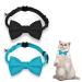 Giantree 2 pieces including cats collar cat-fly cat neck band with bell and fly sweet pet collapse with adjustable for small pets cats and puppies (blue black)