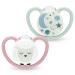 Nuk Space Schnuller with a lighting effect |Pacifier with extra ventilation |BPA-free silicone |0-6 months |Sheep & moon |2 pieces of 0-6m light effect pink