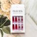 Long Coffin Red Press on Nails with Rhinestone Rose Design - Full Cover Stick on False Nails for Women - Cute Flower Artificial Nails for Valentines Day Manicure - Buy Online on GoSupps.com