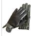 Ladies Horse Riding Women's Gloves Equestrian Real Leather & Cotton Premium Quality in Black Medium