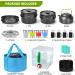 Odoland 29pcs Camping Cookware Mess Kit - Non-Stick Lightweight Pots, Pan, Kettle, Collapsible Water Container - Stainless Steel Cups, Plates, Utensils - for Outdoor Backpacking, Picnic - Buy Online on GoSupps.com