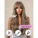WOKESTAR Long Light Brown Synthetic Hair Wig with Curtain Fringe for Women - Buy Online on GoSupps.com