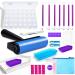 inifus 70 pcs 5D DIY Diamond Painting Accessories Diamond Painting Tools with Diamond Embroidery Box and Roller Dimoand Art Tools for Adults or Kids 70pcs-purple