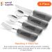 Special Supplies Adaptive Utensils (4-Piece Set) - Weighted Non-Slip Handles for Hand Tremors, Arthritis, Elderly use - Stainless Steel Knife, Fork, Spoons - Gray - Buy Online on GoSupps.com