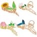 4pcs Flower Metal Hair Claw Clips Flower Hair Barrettes Nonslip Hair Clips Metal Hair Accessories for women Cute Hair Clips Tulip Rose Sunflower Floral Fish Tail Hair Clip for Thick Curly Clips