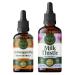 HERBAMAMA Herbal Liquid Drops Kit - Bundle of Ashwagandha Root Tincture 2 fl oz & Milk Thistle Extract 4 fl oz - Vegan Non-GMO Sugar & Alcohol-Free - 2 Pack