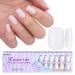 Bartbox Short Square Press on Nails Nageltips 150 Soft Gel Full Cover Nail Tips Xcoattips with Tip Primer Cover White Nail Tips For Nail Extensions Nail Art Short Square White