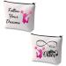 Cheer make-up bag for girls cheerleading gift follow your dreams cheerleading cosmetic bag cheer team gift cheerleader trainer thank you gift beige cultural bag
