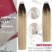 Moresoo 30cm Real Hair Tape Extensions - Ombre Remy Human Hair Skin Weft Darkest Brown to Caramel Blonde 20 Pieces (30g) #2/27/613 - Buy Online on GoSupps.com