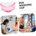 Baluue Dappen Dish for Acrylic Nails Heart Shaped Glass Crystal Acrylic Nail Cup with Lid Liquid Powder Dappen Bowl Dish Nail Manicure Tool Supply Pink - Buy Online on GoSupps.com