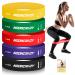 Nooncrazy fitness straps 5 Set 100% natural latex resistance bands with exercise instructions gymnastics band 5 different strengths resistance band for pilates strength training physiotherapy yellow/green/red/violet/black