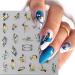 Marble Nail Art Stickers - Black Gold White Mix - Self-Adhesive Flowers - Manicure DIY Nail Decorations - 5 Sheets - Buy Online on GoSupps.com