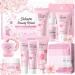 29Pcs Valentine's Day Sakura Skincare Set Skincare for Girls 10-12 Complete Skincare Routine for Clean Soft and Hydrated Skin Ideal Gift for Teen Girls 29Pcs Pink