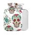 Dead Day Sugar Skull Hot Water Bottle with Cover 1L Small Hot Water Bag for Pain Relief Cramps BPA Free