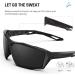 TOREGE Polarized Sports Sunglasses TR36 - Bright Black Frame, Grey Lens - Men Women Shooting Cycling Running Golf Fishing - Buy Online on GoSupps.com