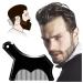 Beard Shaper Tool LucBuy Beard Shaping Template Plus Styling Beard Comb All-in-One Tool for Goatee Mustache Sideburns Grooming Guide for Men Jaw Cheek/Neck Line Symmetric/Curve/Step Cut Beard Shaper B-black