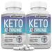 (2 Pack) Ketogenix Keto Extreme Keto Pills 1675MG New & Improved Formula Contains Apple Cider Vinegar Extra Virgin Olive Oil Powder Green Tea Leaf 120 Capsules